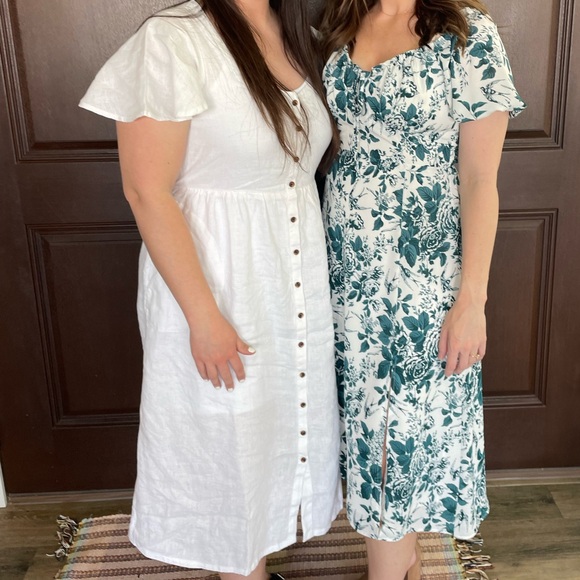 Lands’ End white button down dress - Picture 2 of 2